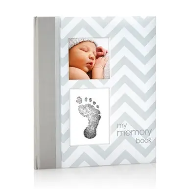 Pearhead Chevron Baby Book Grey