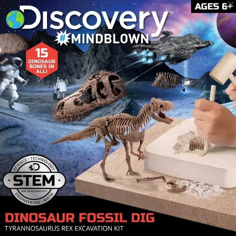 Discovery #Mindblown Toy Dinosaur Excavation Kit Skeleton 3D Puzzle - T-Rex