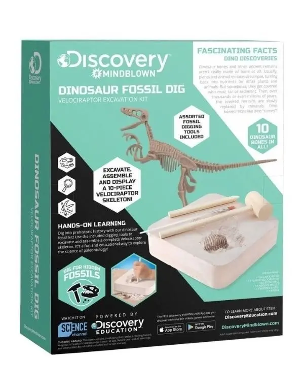 Discovery #Mindblown Dinosaur Excavation Kit Skeleton 3D Puzzle - Velociraptor