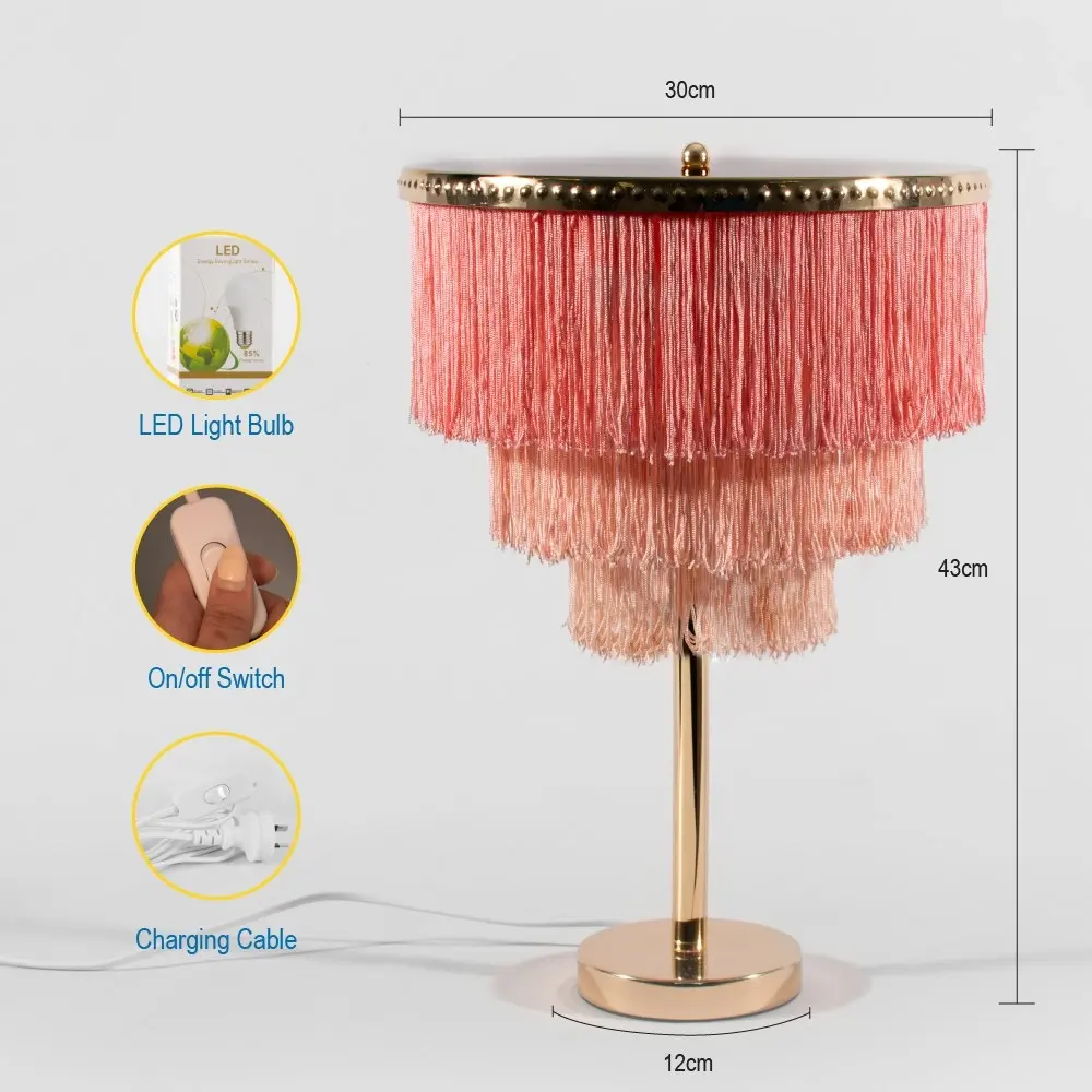 Ombre Fringe Table Lamp