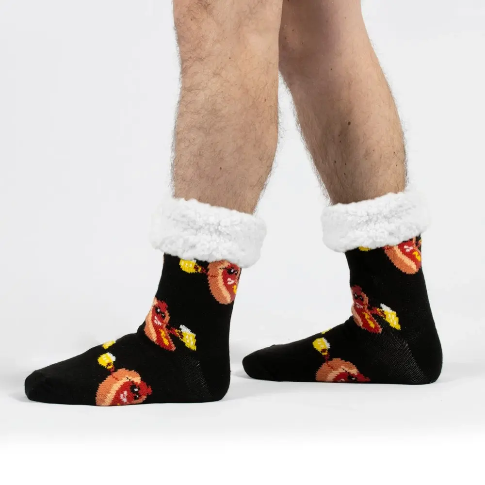 BBQ Black Sherpa Winter Socks