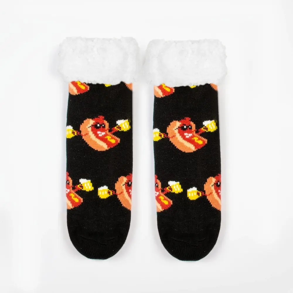 BBQ Black Sherpa Winter Socks