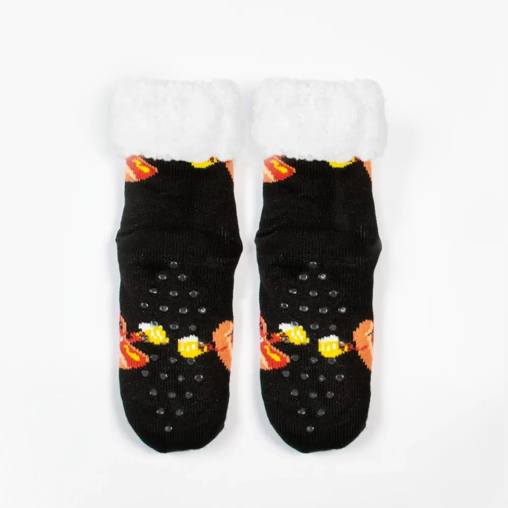 BBQ Black Sherpa Winter Socks