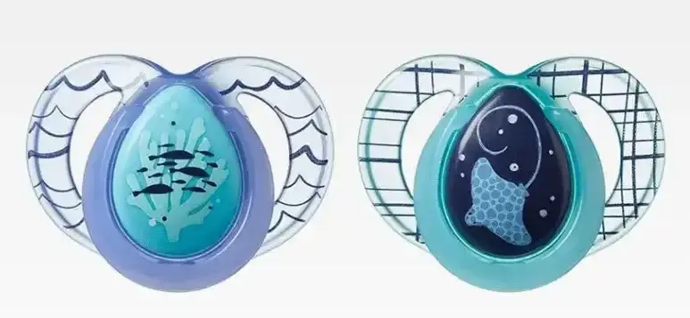 Soother Night Time for baby 6-18 Months - 2 Pack Assorted - Ocean theme