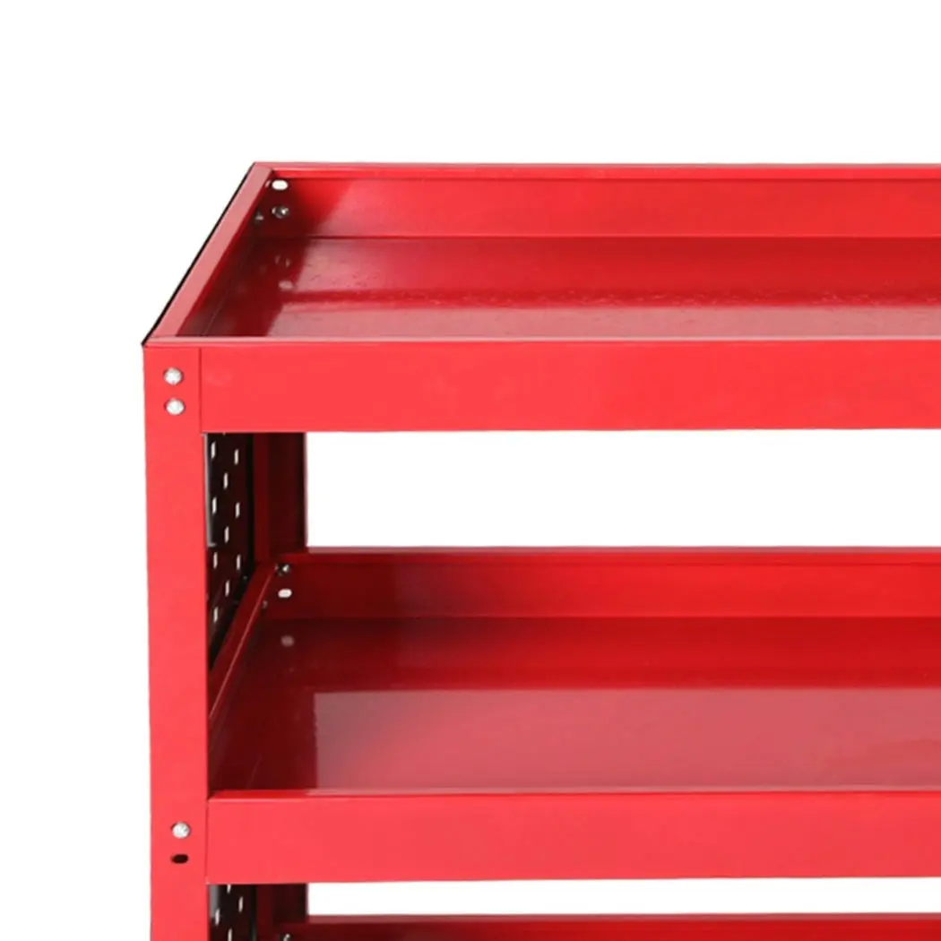 Traderight Tool Trolley Cart 3 Tier Toolbox Workshop Garage Organizer 150kg Red