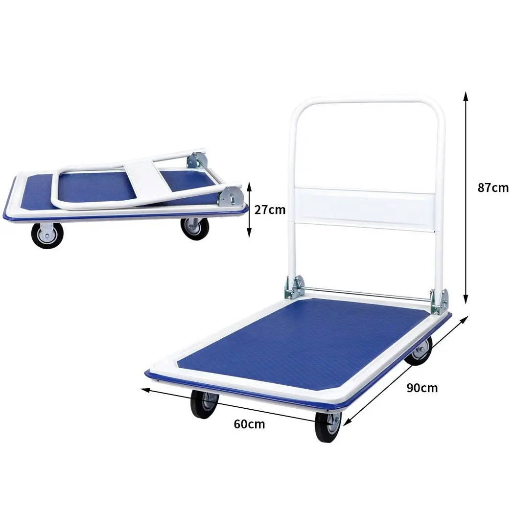 Traderight Folding Platform Trolley Hand Truck Foldable Cart Heavy Duty 300kg