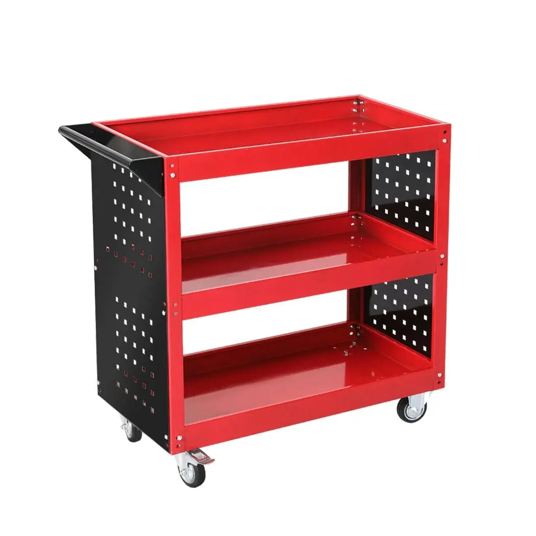 Traderight Portable Tool Trolley Cart Workshop Trolly Red  150KG Maxload