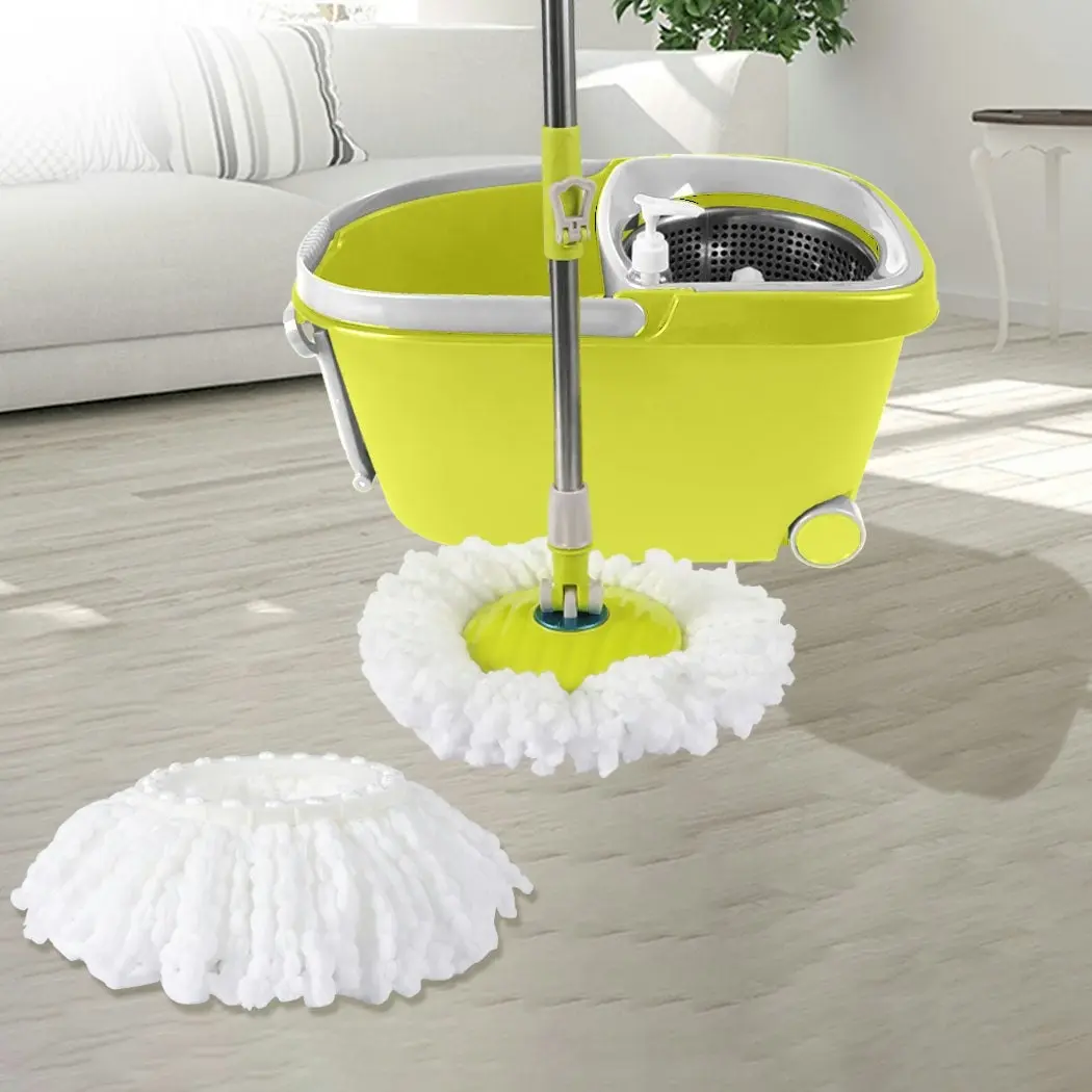 Cleanflo Spin Mop Bucket Set 360° Spinning Stainless Steel Rotating Wet Dry