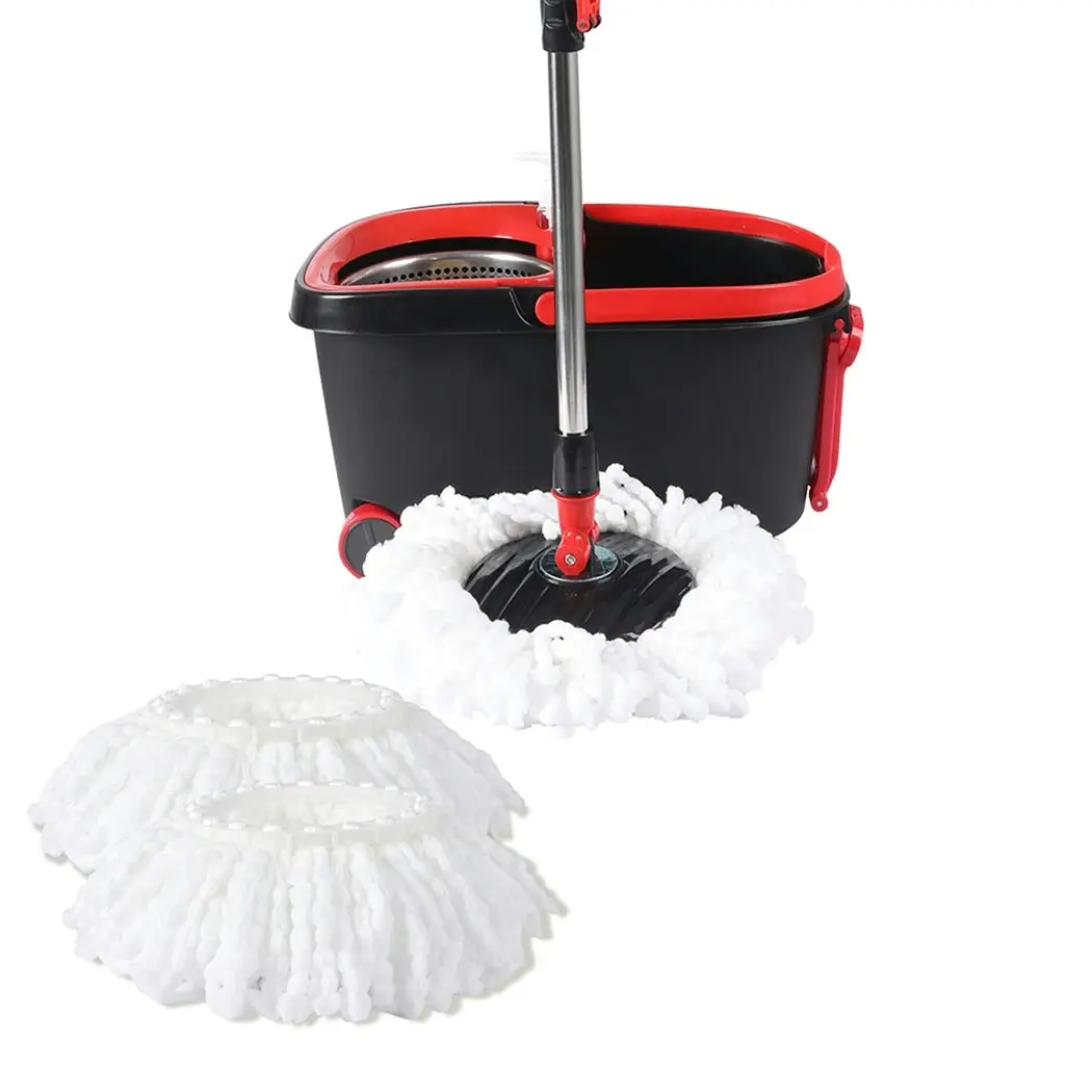 Cleanflo Spin Mop Bucket Set 360° Degree Stainless Steel Rotating Wet Dry Black