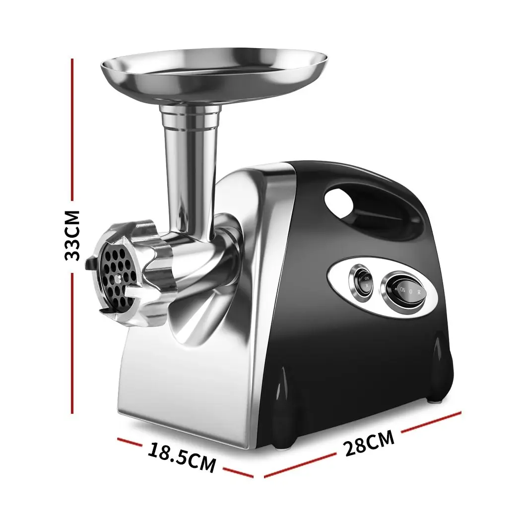 800W Electric Meat Grinder Mincer Sausage Filler Kibbe Maker Kitchen Tool Black