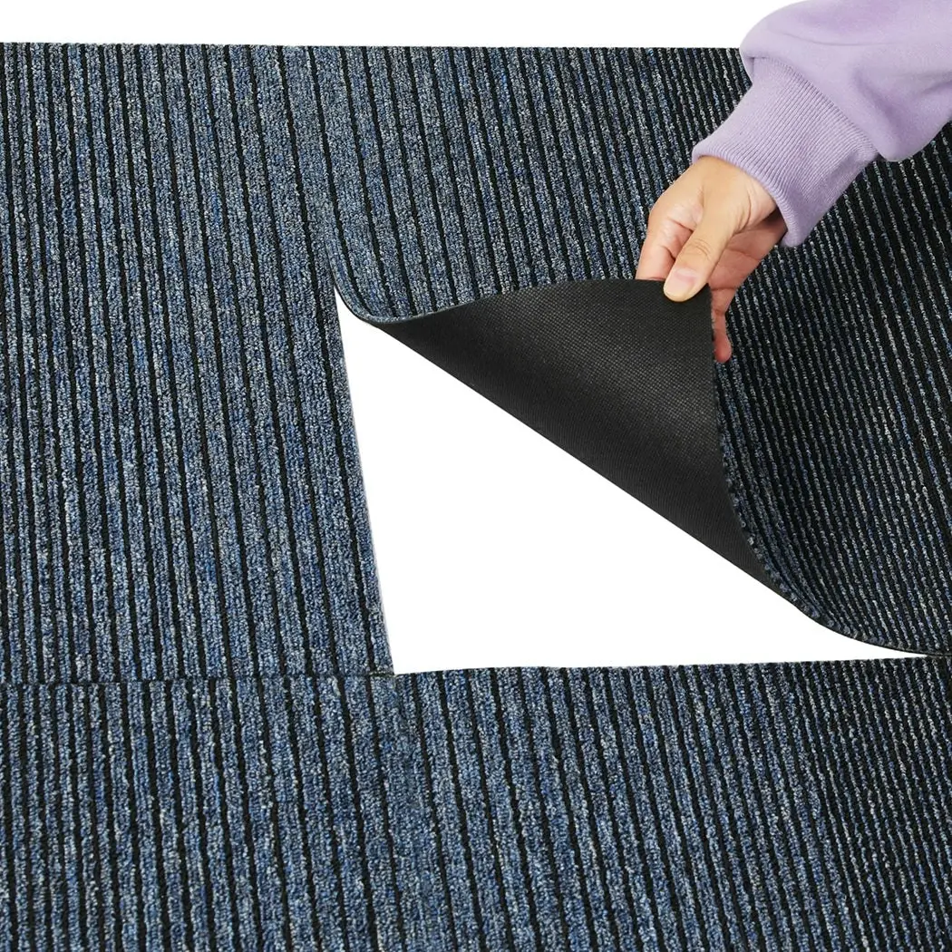 Marlow 20x Carpet Tiles 5m2 Box Heavy Commercial Gradient Blue Office Flooring