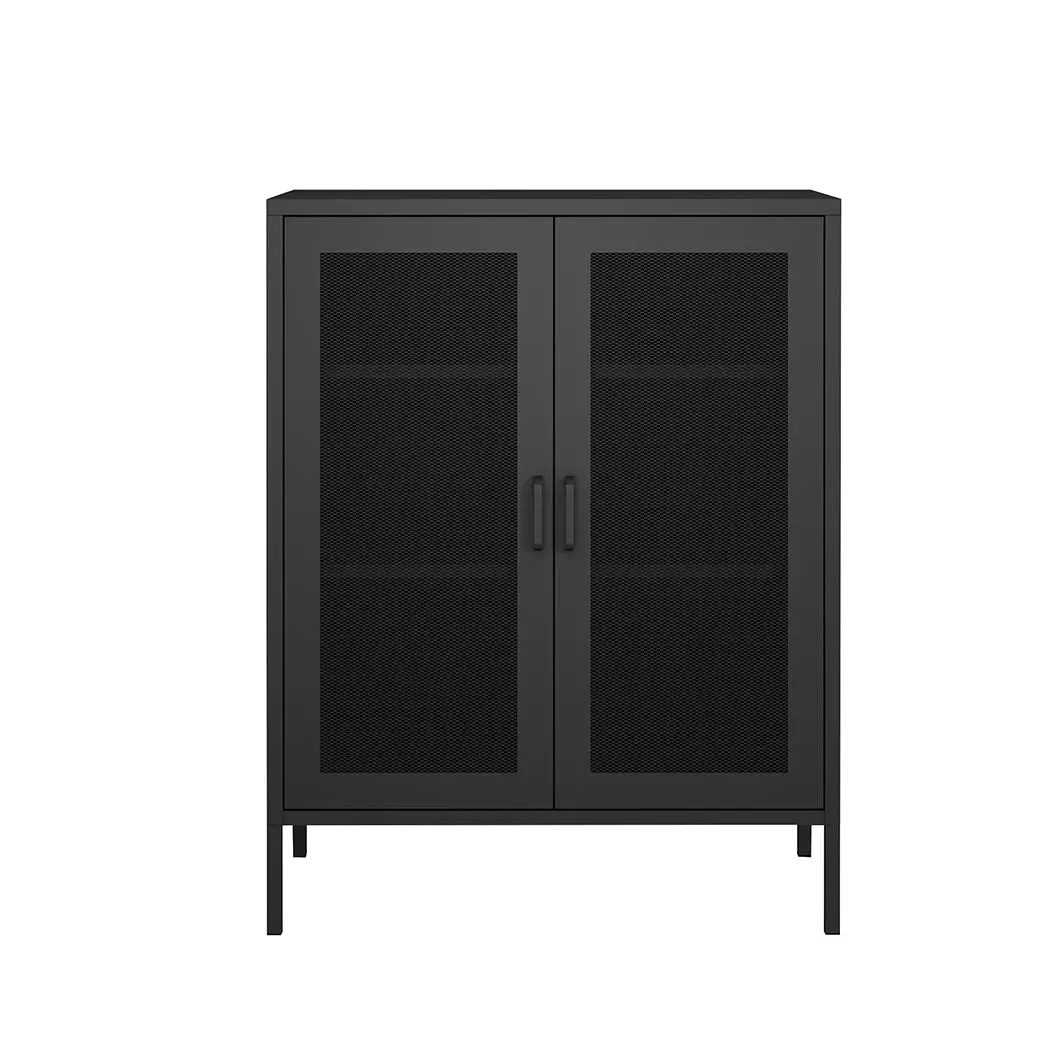 Levede Storage Cabinet Steel Kitchen Cupboard Metal Bookcase Filing Office Black