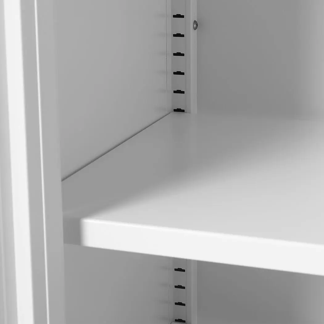 Levede Storage Cabinet Steel Kitchen Cupboard Metal Bookcase Filing Office White