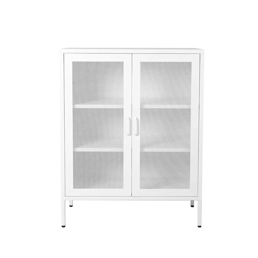 Levede Storage Cabinet Steel Kitchen Cupboard Metal Bookcase Filing Office White