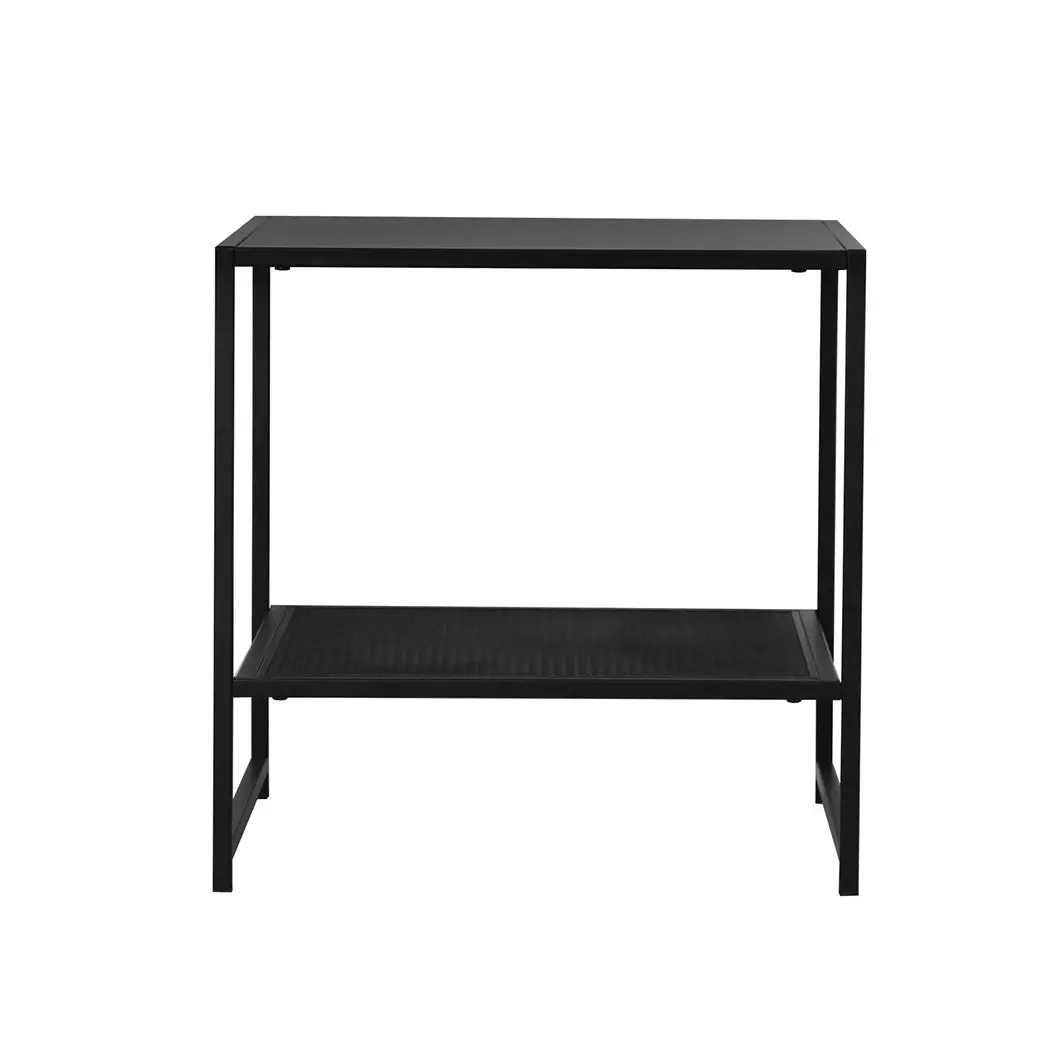 Levede Side Table Sofa End Table Open Design Steel Shelf Compact Storage 2-Tier