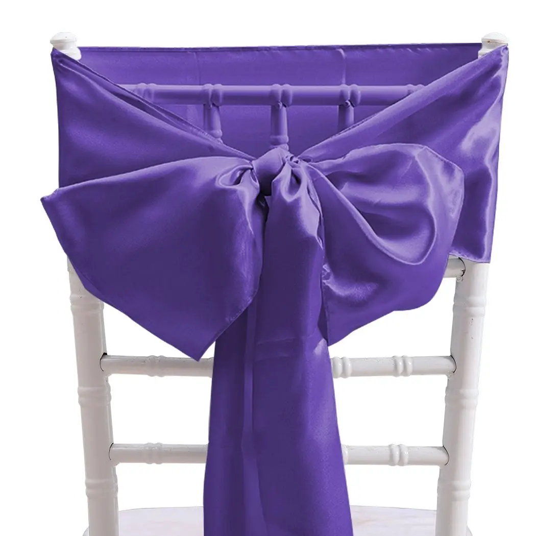 Traderight Group  50x Table Runners Coloured Satin Chair Sashes Covers Wedding Fabric Decoration