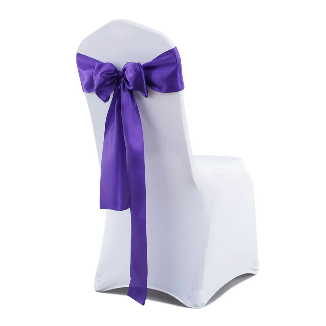 Traderight Group  50x Table Runners Coloured Satin Chair Sashes Covers Wedding Fabric Decoration