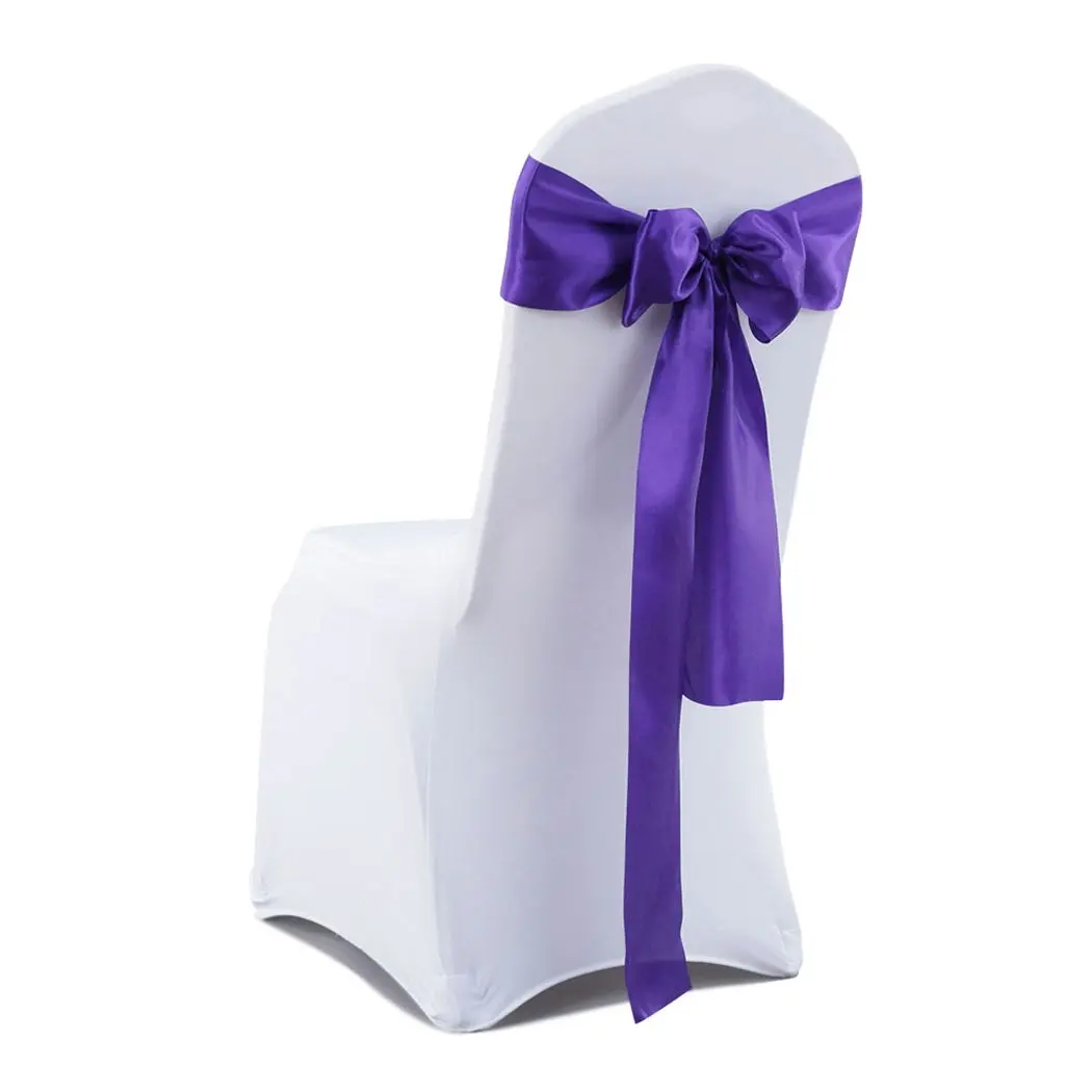 Traderight Group  50x Table Runners Coloured Satin Chair Sashes Covers Wedding Fabric Decoration