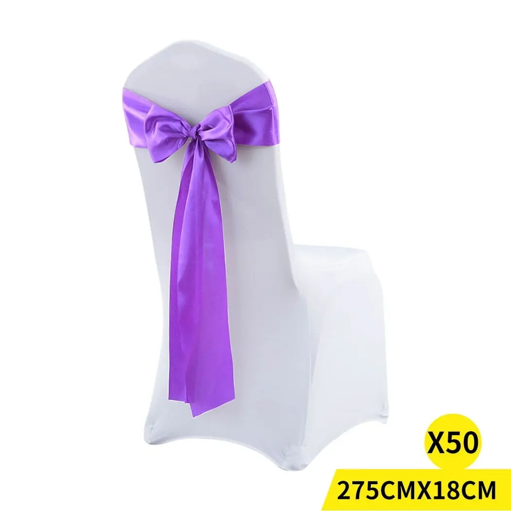 Traderight Group  50x Satin Chair Sashes Cloth Cover Wedding Party Event Decoration Table Runner