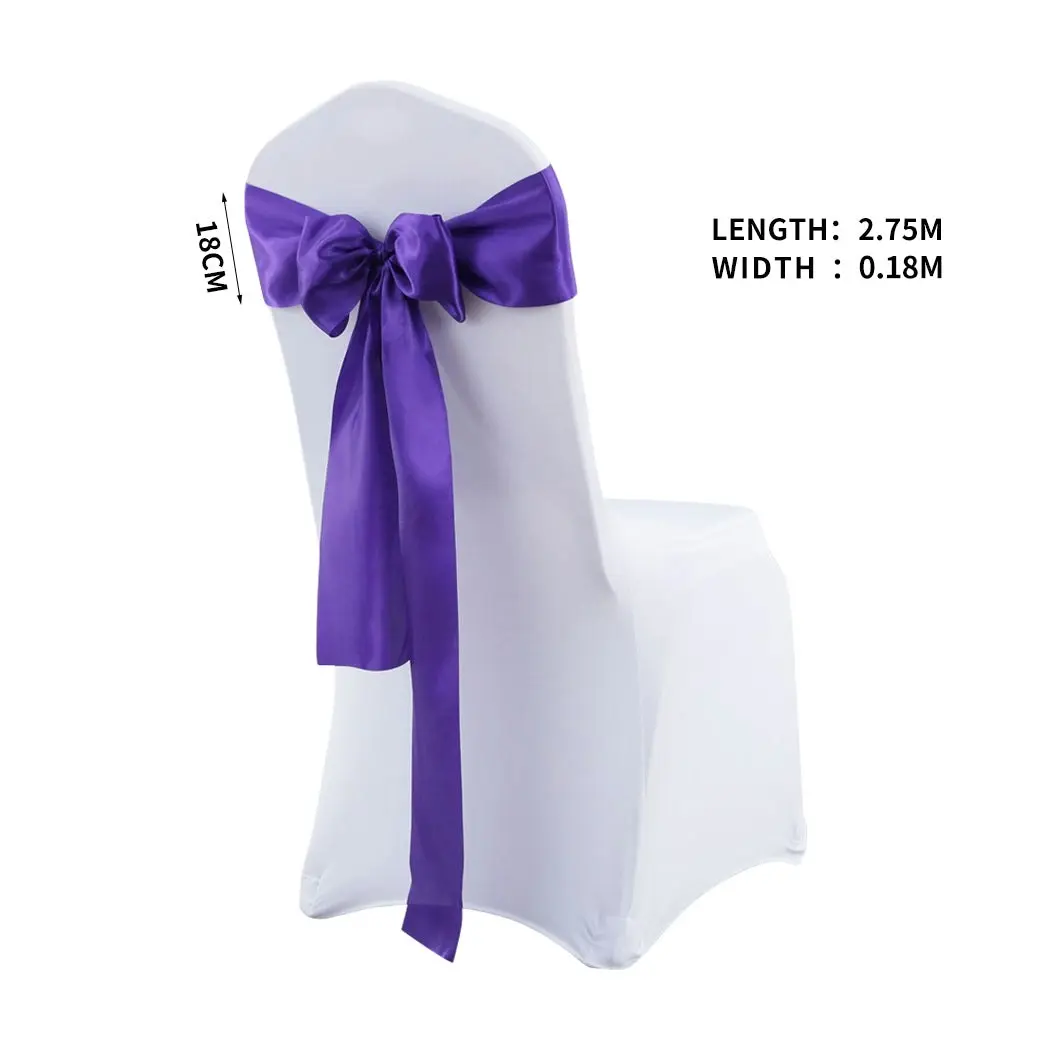 Traderight Group  20x Table Runner Satin Chair Sashes Fabric Covers Wedding Party Decoration