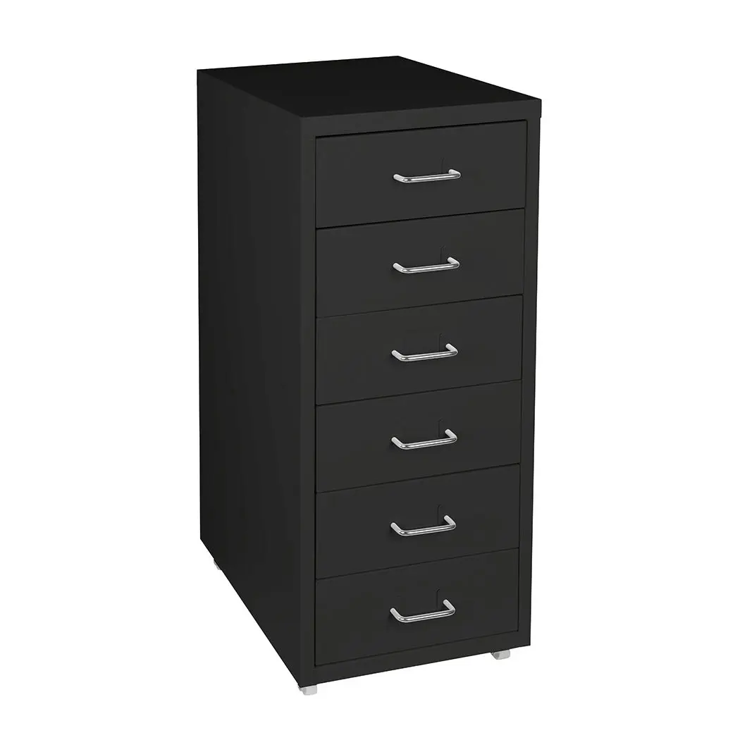 Levede 6 Drawer Office Cabinet Drawers Storage Cabinets Steel Rack Home Black