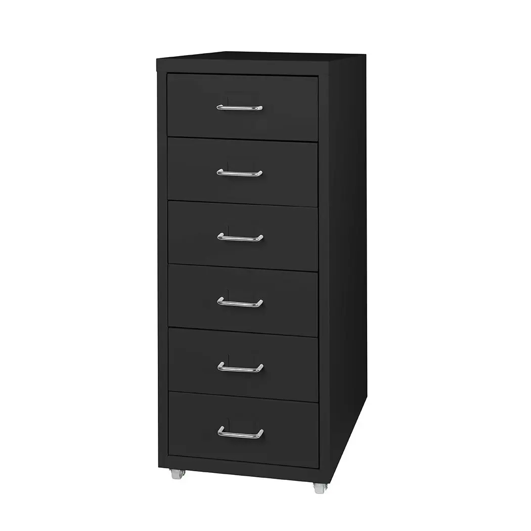 Levede 6 Drawer Office Cabinet Drawers Storage Cabinets Steel Rack Home Black