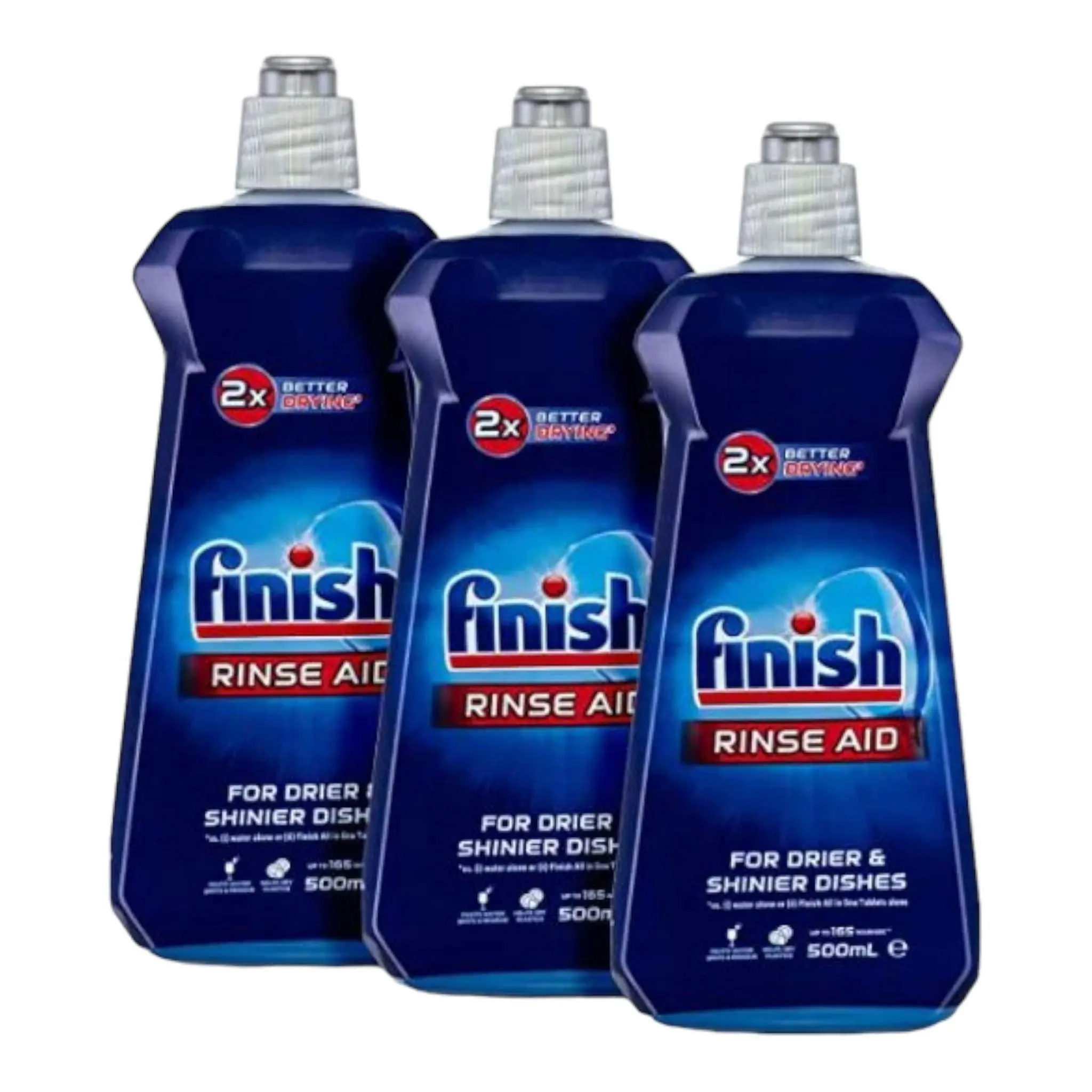 3 Pack Finish Regular Rinse Aid for Dishwashers 500ml