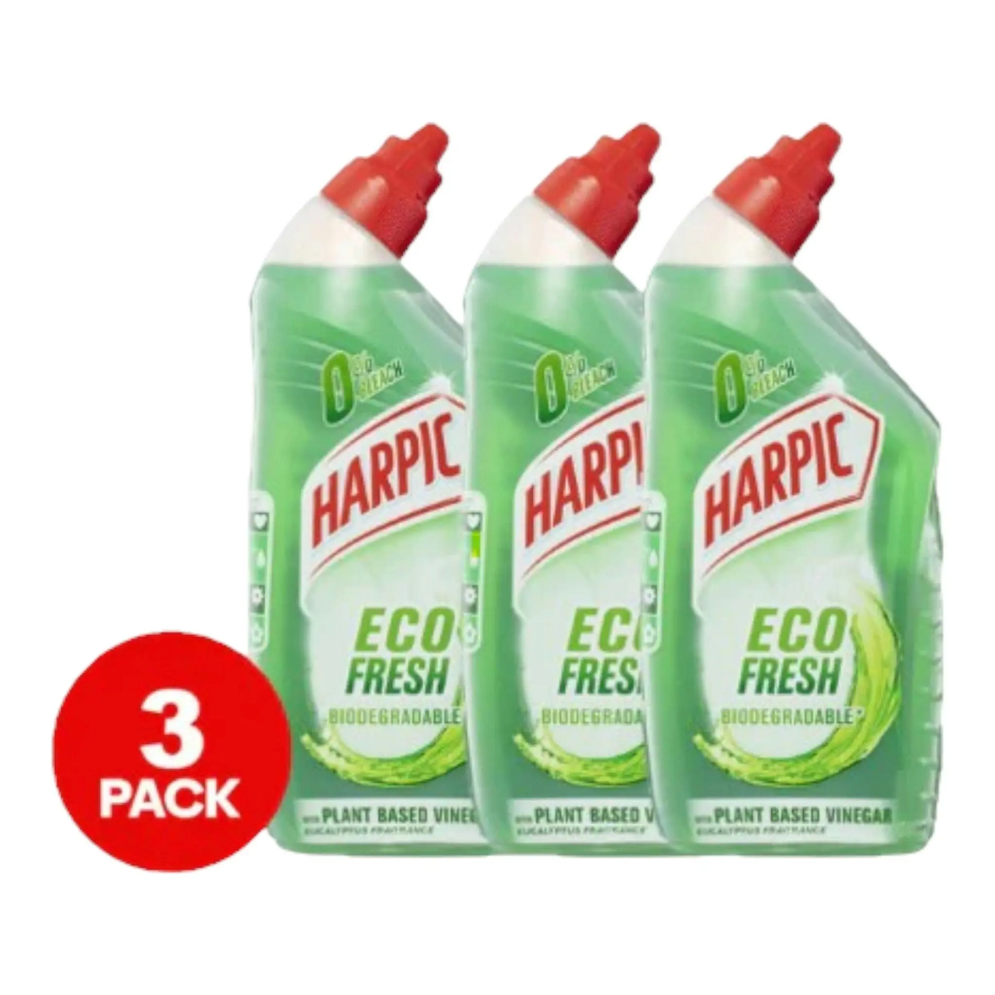 3 Pack Harpic Eco Fresh Toilet Gel Eucalyptus 500ml