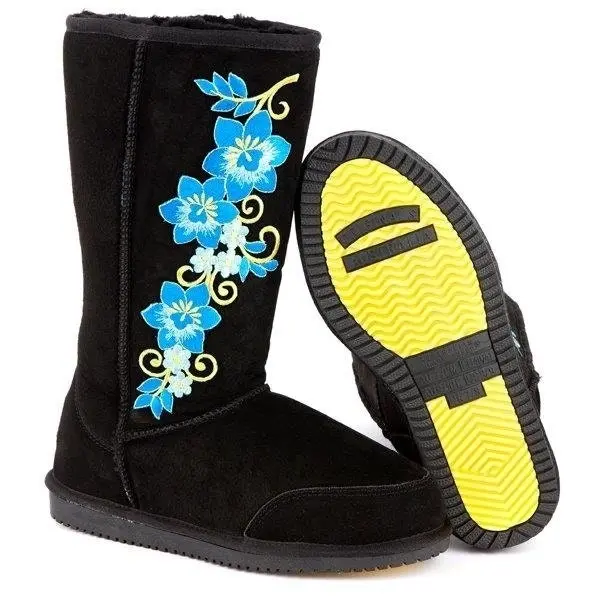 Stitch Embroidered Tall Boots