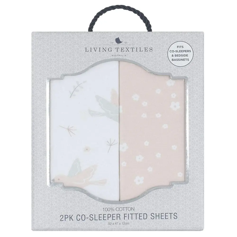 Living Textiles | Jersey Co-Sleeper/Cradle Fitted Sheets 2 Pack - Ava