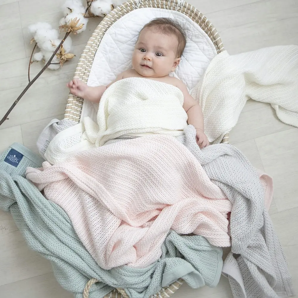 Living Textiles | Organic Cot Cellular Blanket - Rose Quartz