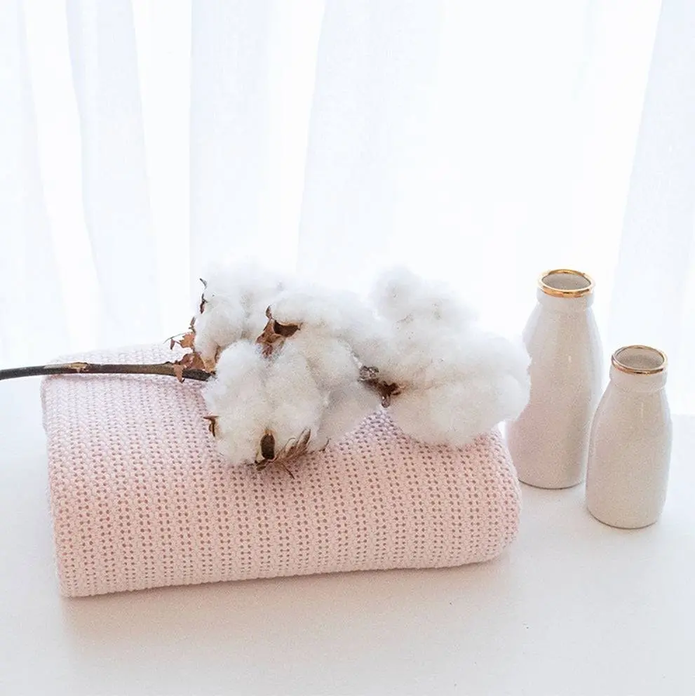 Living Textiles | Organic Cot Cellular Blanket - Rose Quartz