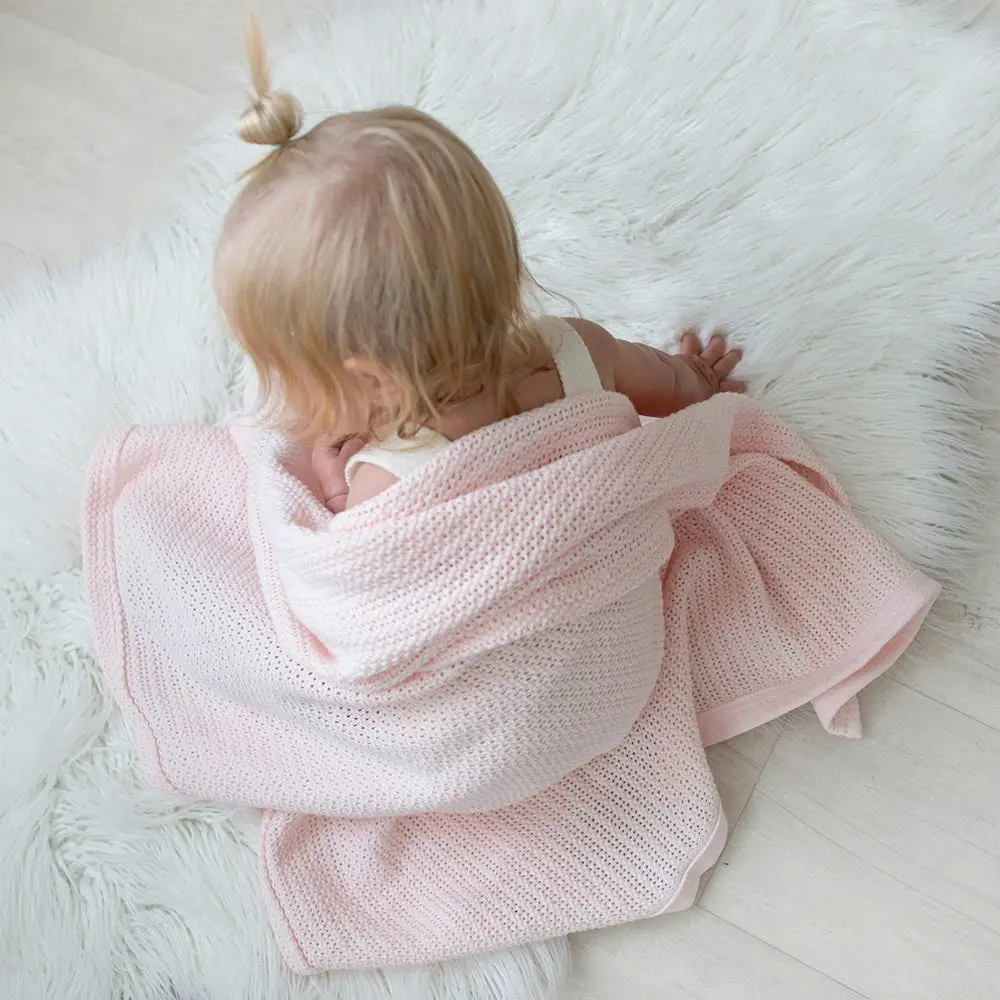 Living Textiles | Organic Cot Cellular Blanket - Rose Quartz