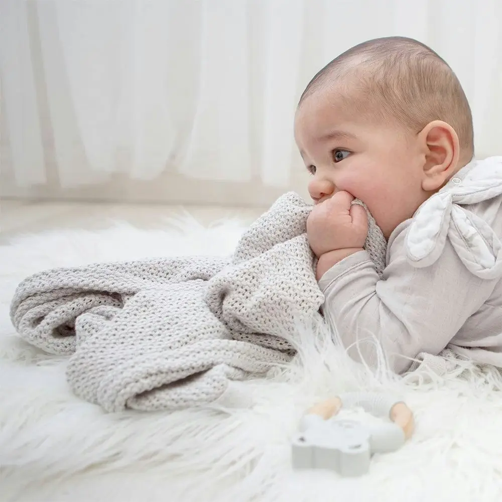 Living Textiles | Organic Cot Cellular Blanket - Grey