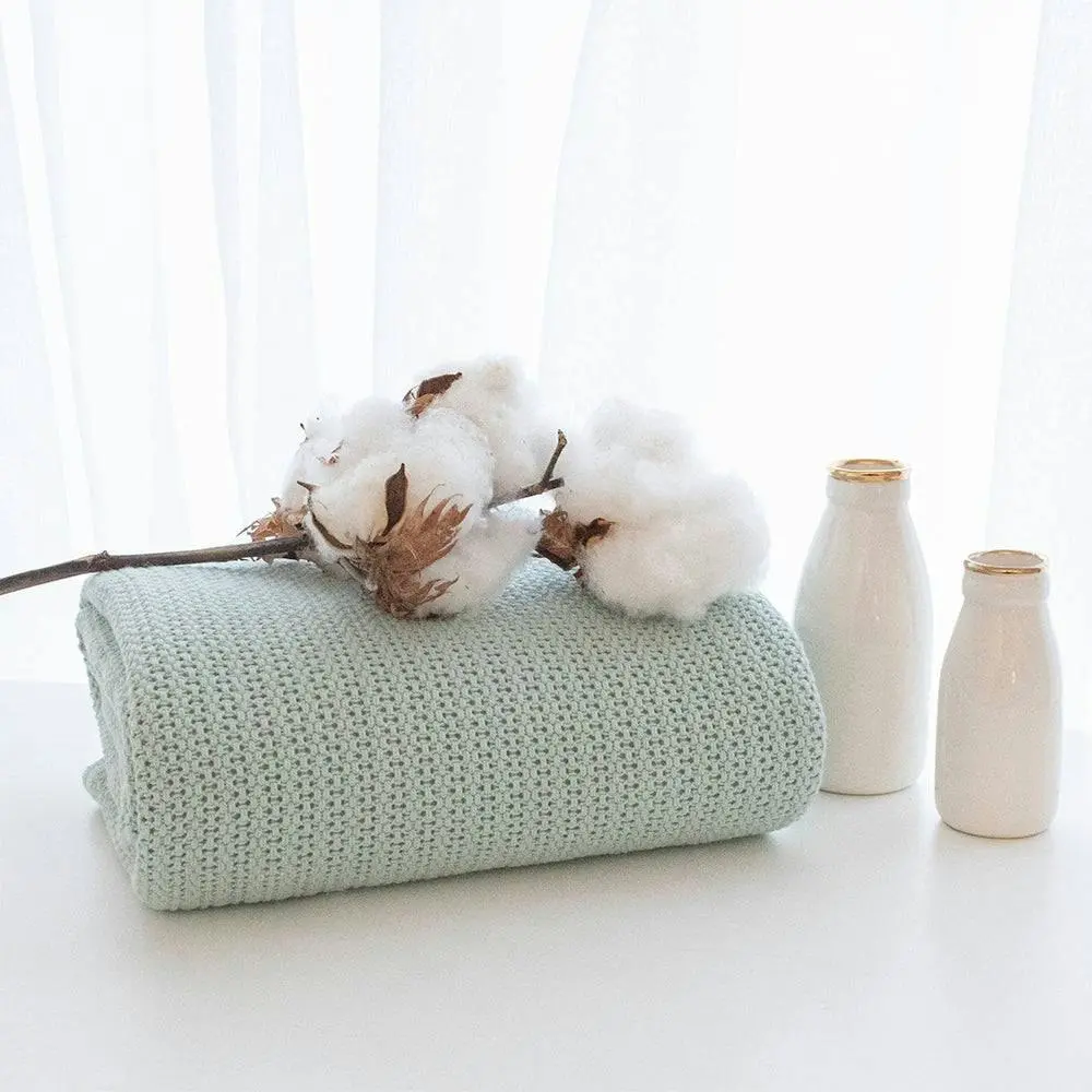 Living Textiles | Organic Cot Cellular Blanket - Sage