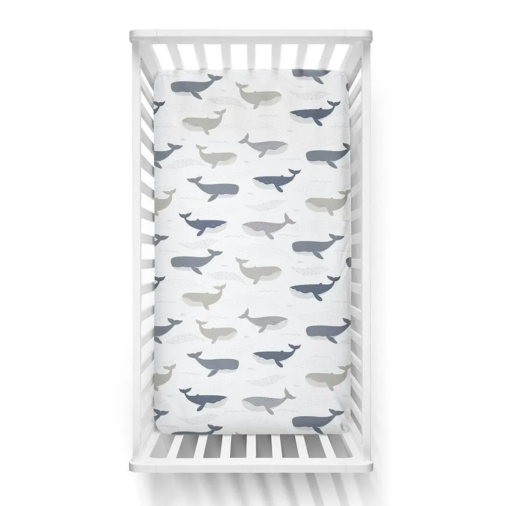 Lolli Living | Cot Fitted Sheet - Whales