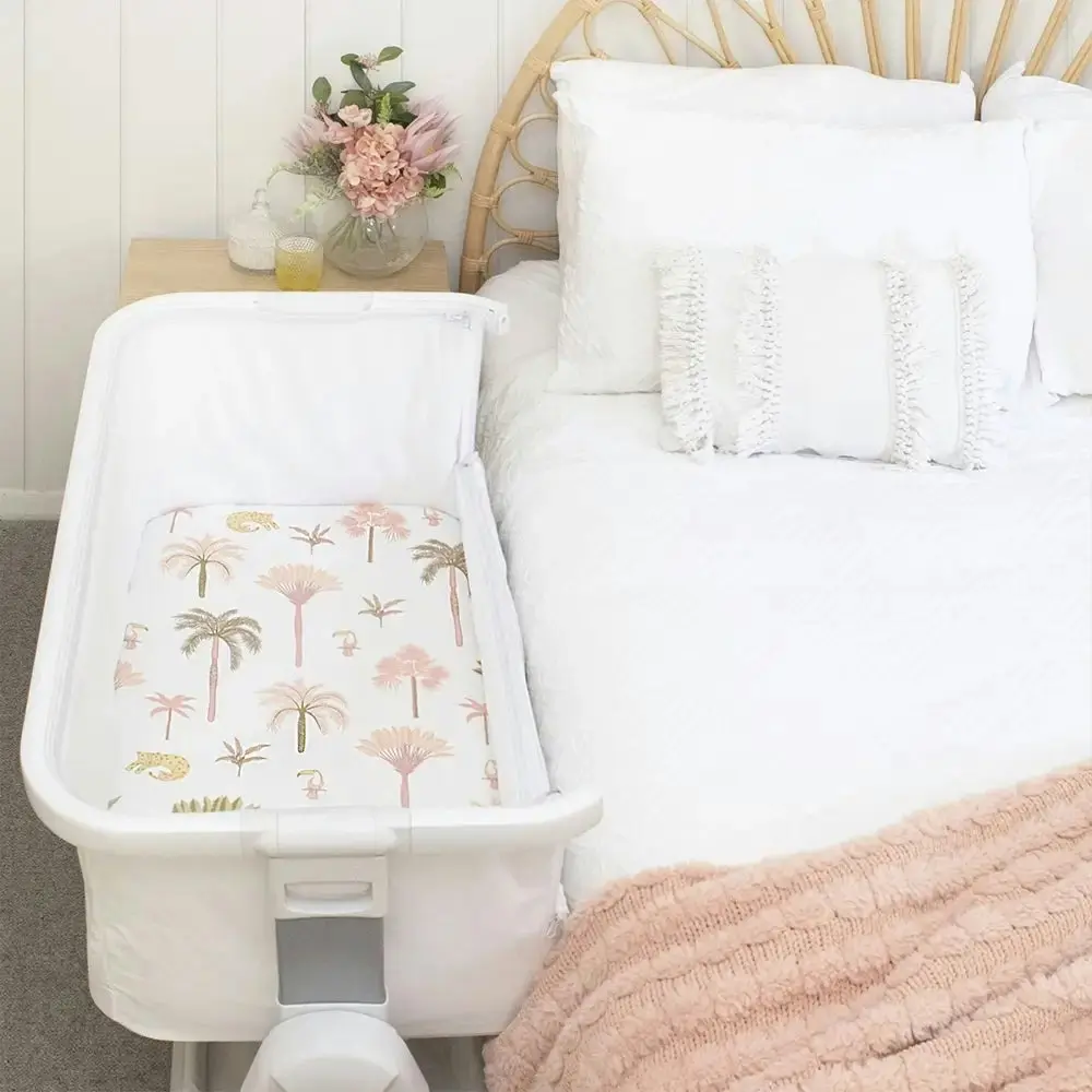 Lolli Textiles | 2PK Bedside Bassinet Fitted Sheet - Tropical Mia