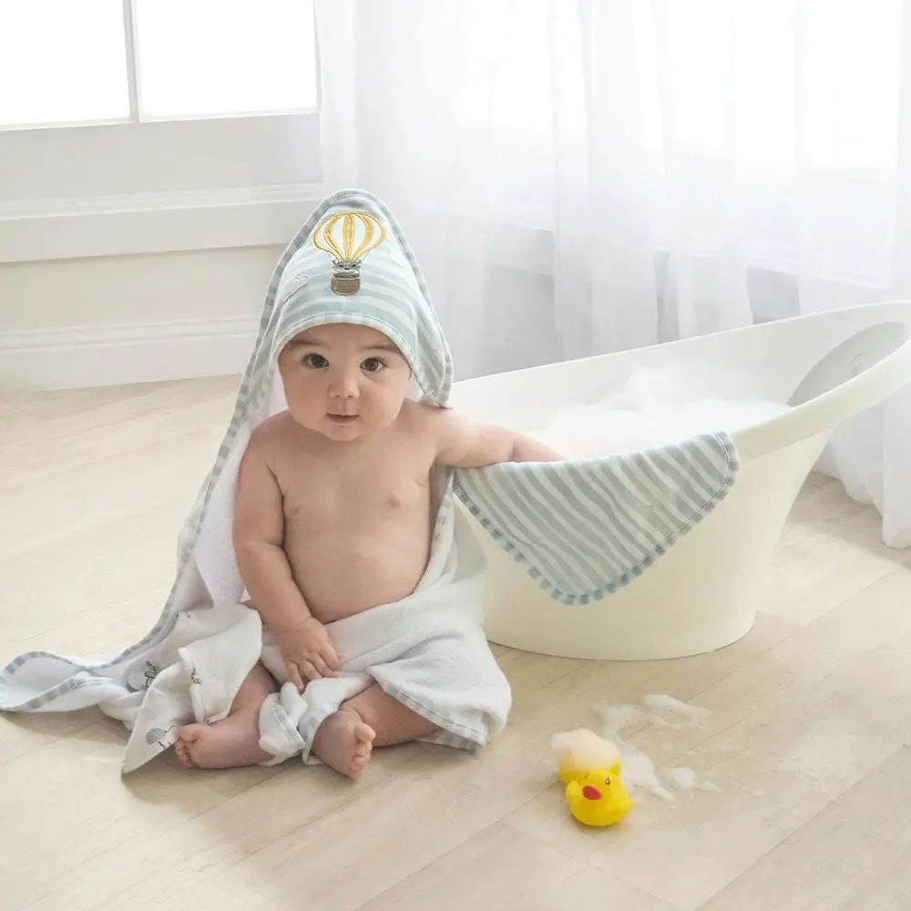 Living Textiles | Hooded Towel -  Up Up & Away