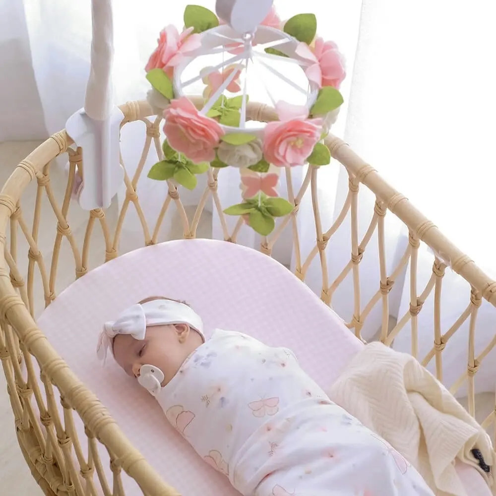 Living Textiles | 2pk Bassinet Fitted Sheets - Butterfly Garden