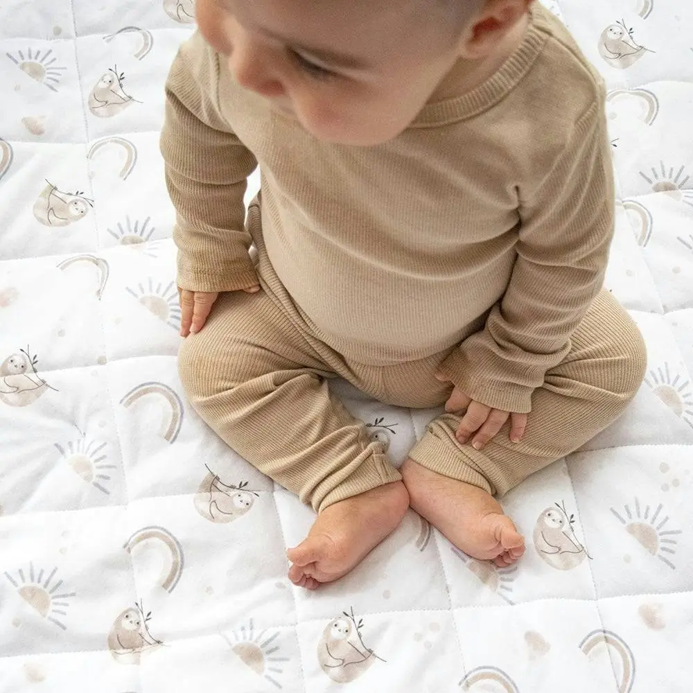 Living Textiles | Reversible Quilted Cot Comforter - Happy Sloth