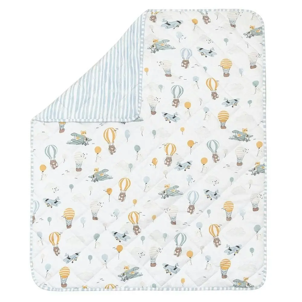 Living Textiles | Reversible Quilted Cot Comforter - Up Up & Away