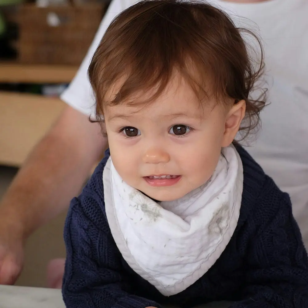 Living Textiles | 2pk Organic Bandana Bib - Dandelion