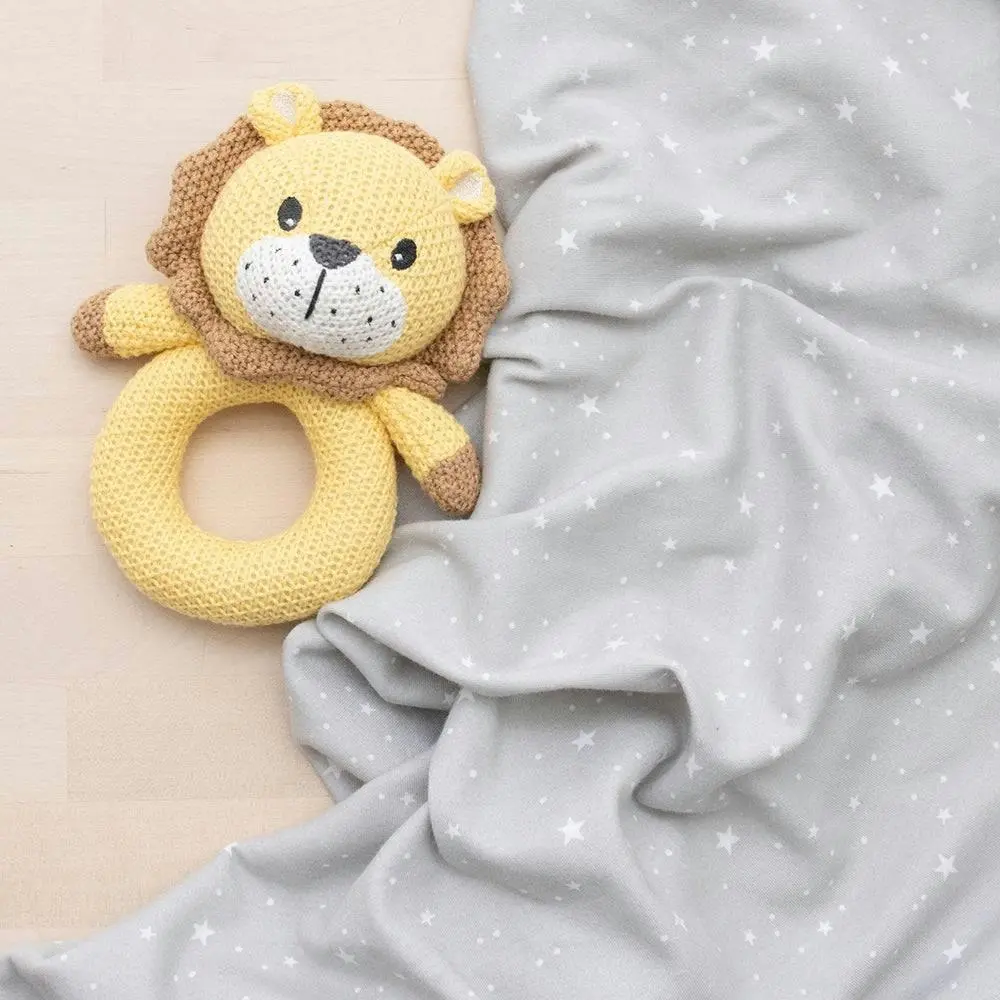 Living Textiles | Jersey Swaddle & Rattle Gift Set - Stars/Lion