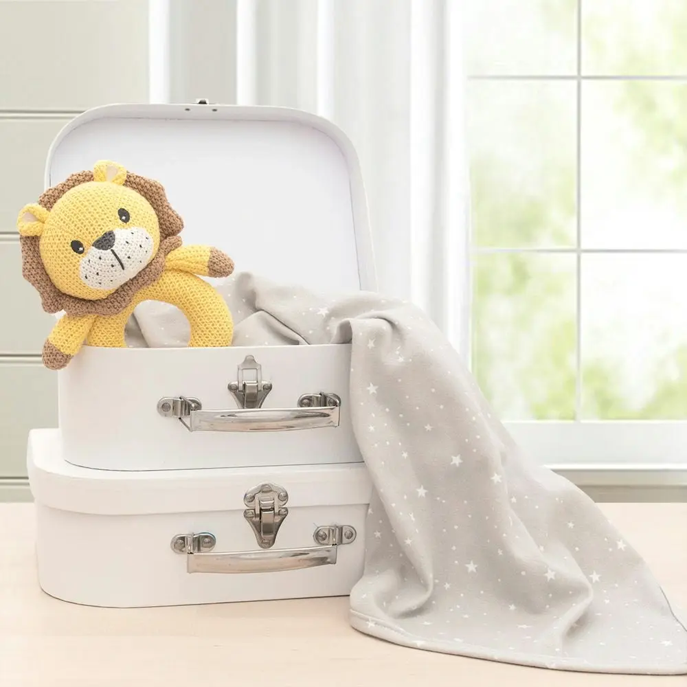 Living Textiles | Jersey Swaddle & Rattle Gift Set - Stars/Lion