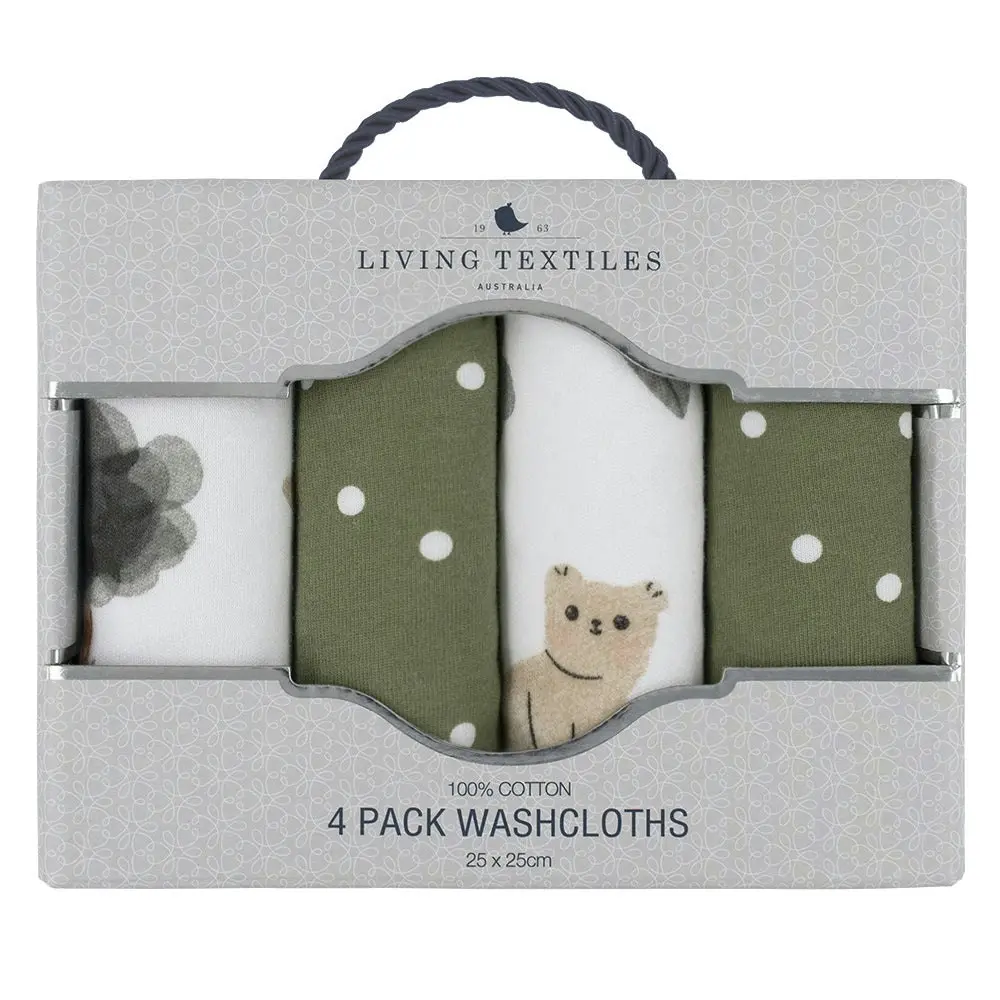 Living Textiles | 4-Pack Wash Cloths - Forest Retreat