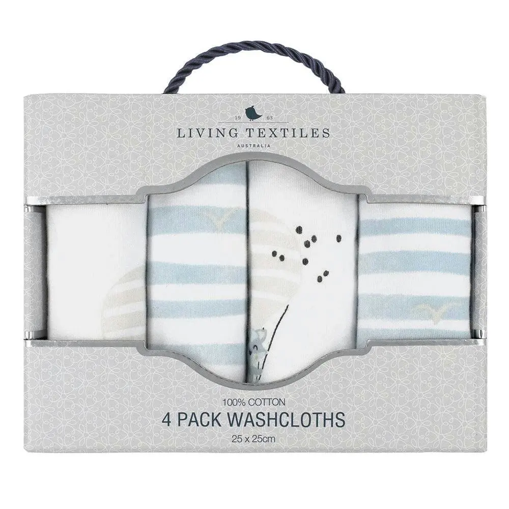 Living Textiles | 4-Pack Wash Cloths - Up Up & Away