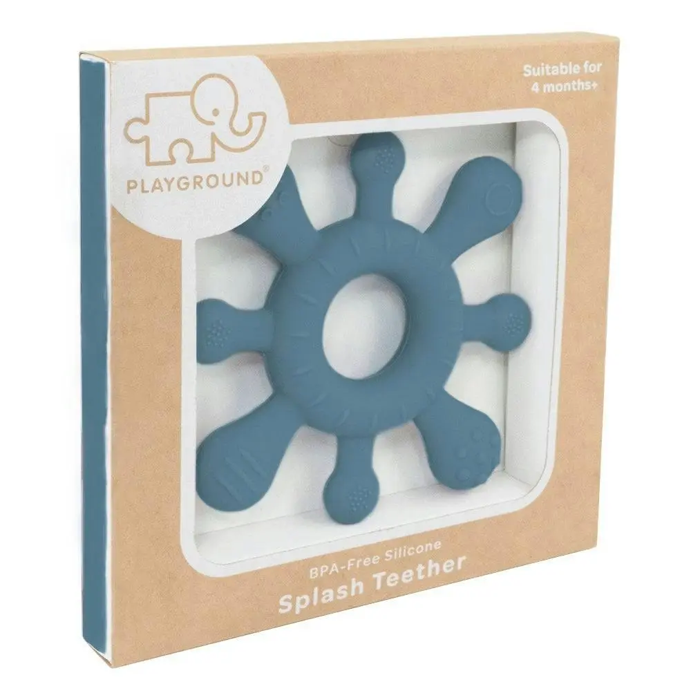 Playground by Living Textiles | Silicone Splash Teether - Steel Blue