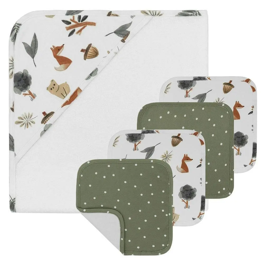 Living Textiles | 5-Piece Baby Bath Gift Set - Forest Retreat