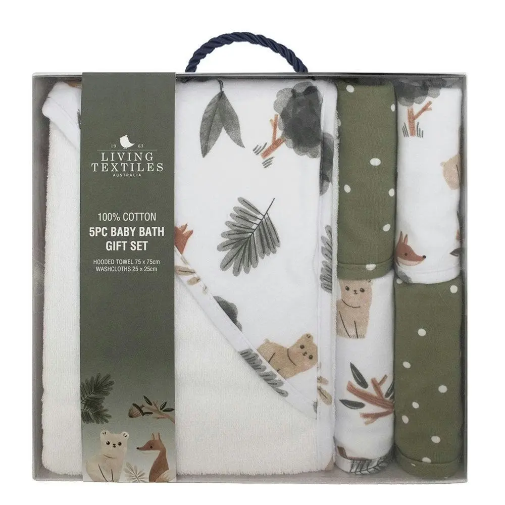 Living Textiles | 5-Piece Baby Bath Gift Set - Forest Retreat