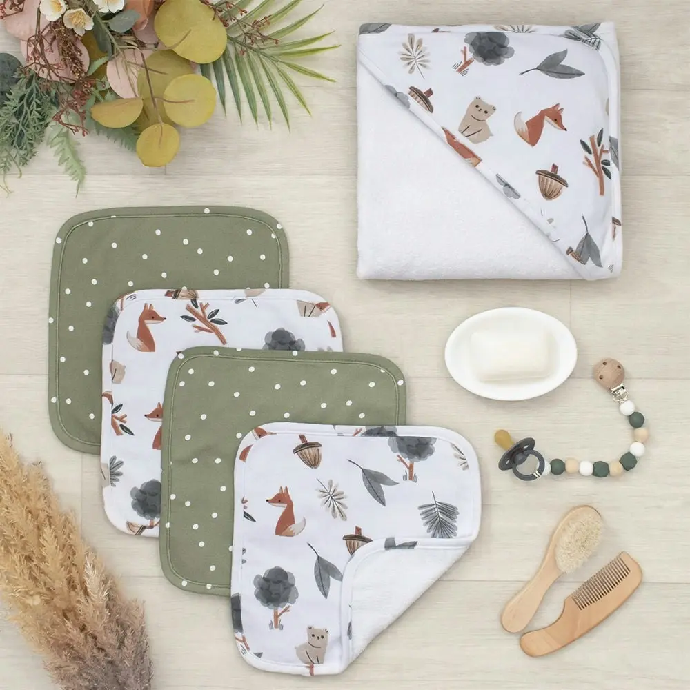 Living Textiles | 5-Piece Baby Bath Gift Set - Forest Retreat